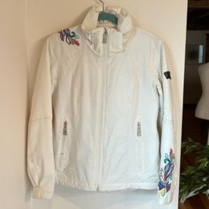 Women's Skea Ski Jacket, White/Embroidered, Size 4